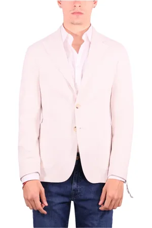 Manuel Ritz Jassen, Heren, Wit, S, Katoen, Witte Katoenen Milano Jas Nuvola