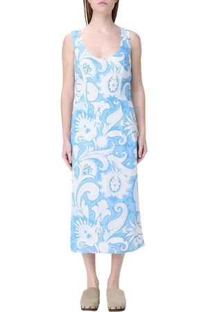 Etro Kleedjes, Dames, Blauw, M, Elegante Zomer Midi Jurk
