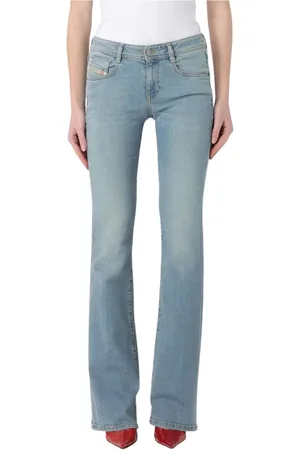 Diesel Jeans, Dames, Blauw, W26, Wijde Blauwe Jeans voor Vrouwen