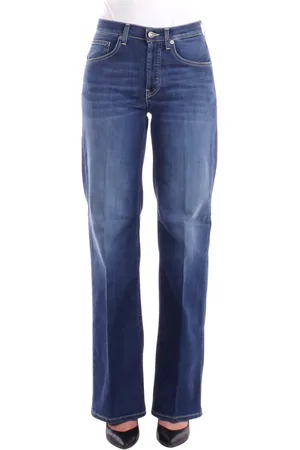 Dondup Jeans, Dames, Blauw, W27, Katoen, Blauwe Logo Jeans met Zakken