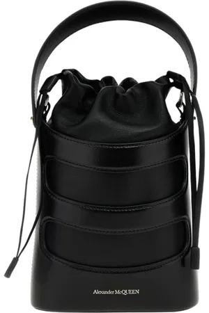 Alexander McQueen Tassen, Dames, Zwart, ONE Size, Zwarte Curve Bucket Tas