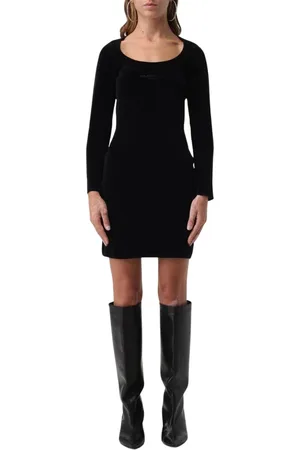 Alexander Wang Kleedjes, Dames, Zwart, M, Katoen, Zwart Fluweel Mini Jurk