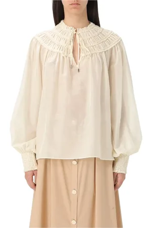 Liu Jo Blouses & Shirts, Dames, , S, Katoen, Groene Smocked Neck Blouse Stijlvol Shirt