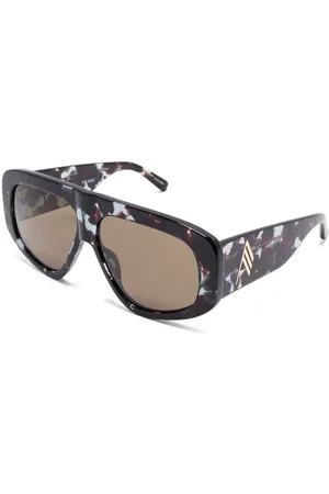 The Attico Accessoires, Dames, Grijs, ONE Size, Gebogen Tips Lichtgrijze Brillen