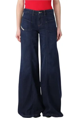 Diesel Jeans, Dames, Blauw, W27, Katoen, Flare Jeans Relaxte Pasvorm Stijlvol Blauw