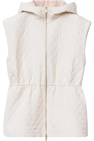 Fabiana Filippi Jassen, Dames, Wit, XS, Katoen, Witte Gewatteerde Mouwloze Vest