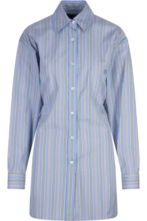 Etro Blouses & Shirts, Dames, Blauw, 2Xs, Blauw Gestreept Shirt met Achterknoop