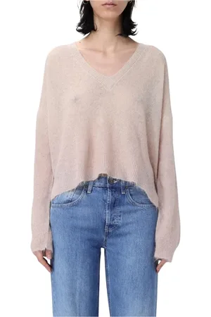 Dondup Truien, Dames, , 2Xs, Mohair V-hals Gebreide Trui