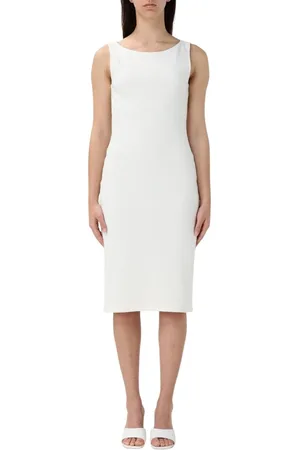 Emporio Armani Kleedjes, Dames, Wit, 2Xs, Elegante Witte Midi Jurk