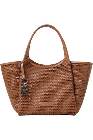 Emporio Armani Tassen, Dames, Bruin, ONE Size, Leer, Luxe leren tote tas