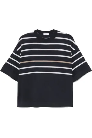 Brunello Cucinelli Tops, Dames, Blauw, M, Stijlvolle Sweater voor Mannen