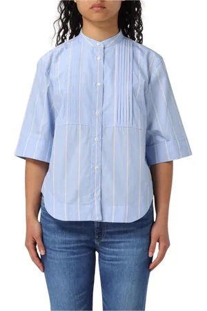 FAY Blouses & Shirts, Dames, Blauw, L, Stijlvolle Button-Up Blouse