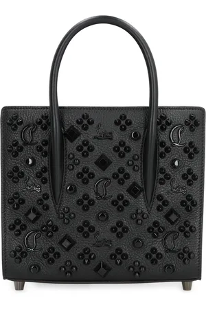 Christian Louboutin Tassen, Dames, Zwart, ONE Size, Leer, Gestikte Leren Tote Tas