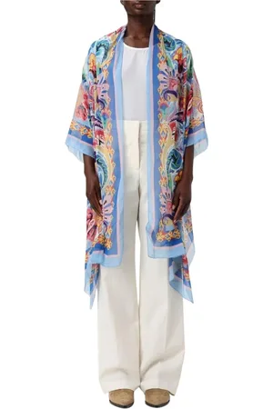 Etro Blouses & Shirts, Dames, Veelkleurig, S, Zijden Kimono Jas