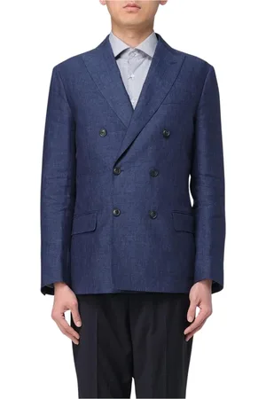 FAY Jassen, Heren, Blauw, 2Xl, Blauwe Single-Breasted Blazer