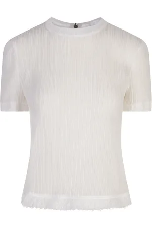 Msgm Tops, Dames, Wit, XS, Polyester, Witte Top met Polyester en Elastaan