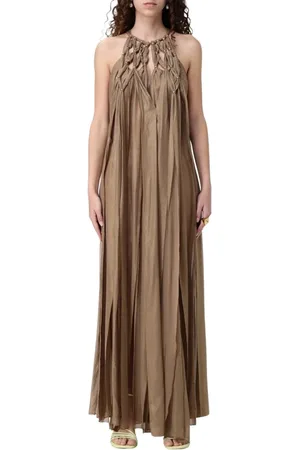 Cult Gaia Kleedjes, Dames, , M, Gouden Halter Maxi Jurk Elegant Statement
