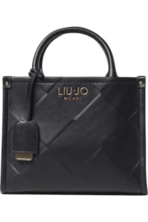 Liu Jo Tassen, Dames, Zwart, ONE Size, Leer, Zwarte Gewatteerde Tote Tas
