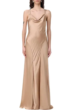 Alberta Ferretti Kleedjes, Dames, Roze, L, Roze Slip Maxi Jurk Elegante Stijl