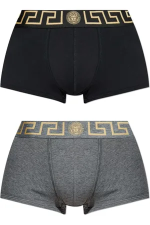 VERSACE Ondergoed, Heren, Zwart, 3Xl, Katoen, Katoenen Stretch Ondergoed met Logotailleband