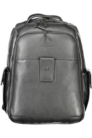 Piquadro Tassen, Heren, Zwart, ONE Size, Zwarte leren rugzak