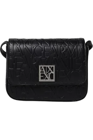 Armani Exchange Tassen, Dames, Zwart, ONE Size, Leer, Zwarte Mini Schoudertas