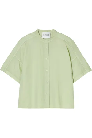 Closed Blouses & Shirts, Dames, Groen, XS, Katoen, Groene Katoenen Zomerblouse Romilla