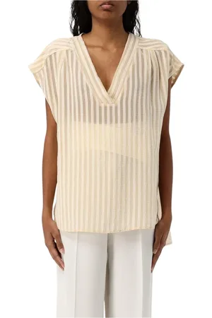 Kaos Blouses & Shirts, Dames, , M, Katoen, Elegante Gestreepte V-hals Blouse