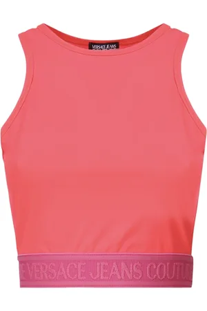 VERSACE Tops, Dames, Roze, 2Xs, Stijlvolle Top