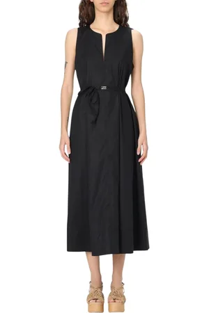 Twin-Set Kleedjes, Dames, Zwart, S, Rode Poplin ALine Jurk