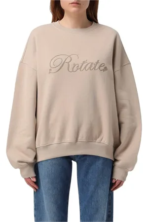 ROTATE Sweatshirts & Hoodies, Dames, , S, Katoen, Paarse Geborduurde Sweater