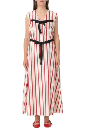Msgm Kleedjes, Dames, Rood, M, Rode Mouwloze Midi Jurk