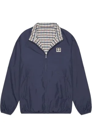 Aquascutum Jassen, Heren, Blauw, S, Polyester, Omkeerbare zeemansjas met verstelbare capuchon