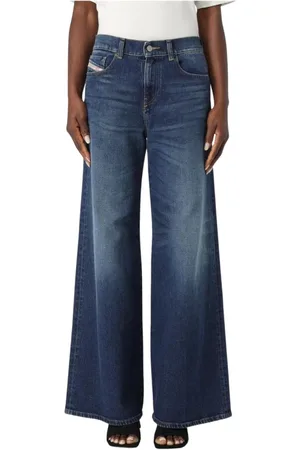 Diesel Jeans, Dames, Blauw, W25, Denim, Wide Leg Jeans voor vrouwen
