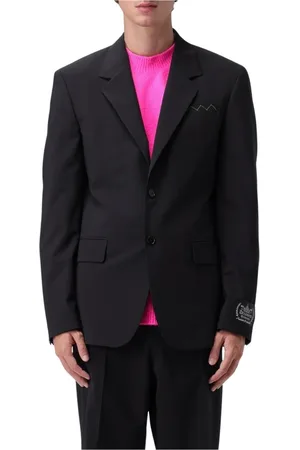 Msgm Jassen, Heren, Zwart, M, Leer, Veelzijdige Zwarte Blazer Op Maat