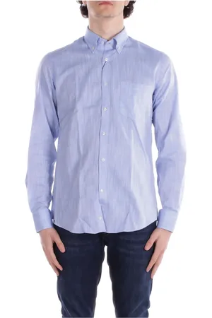 Paul & Shark Overhemden, Heren, Blauw, 3Xs, Katoen, Lichtblauw Yachting Logo Shirt