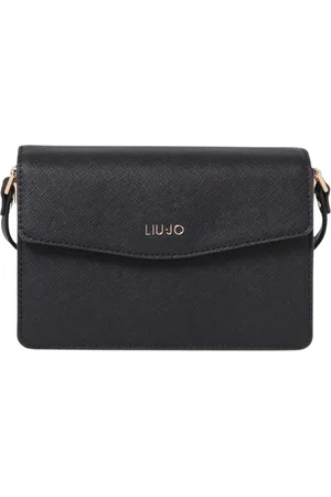 Liu Jo Tassen, Dames, Zwart, ONE Size, Leer, Oranje Schoudertas voor Vrouwen