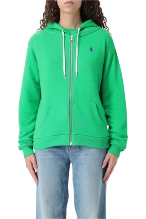 Ralph Lauren Sweatshirts & Hoodies, Dames, Groen, XS, Katoen, Blauwe Zip Up Hoodie Kangoeroezak