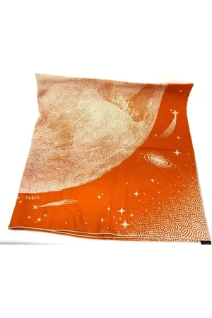 Hermès Pre-owned, Dames, Oranje, ONE Size, Katoen, Pre-owned Cotton scarves