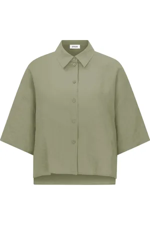 Drykorn Blouses & Shirts, Dames, Groen, M, Yarika Dames Blouse Korte Mouw