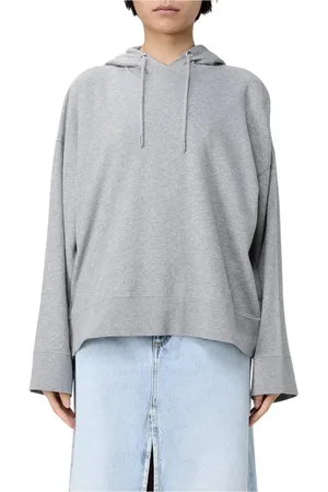 SEMICOUTURE Sweatshirts & Hoodies, Dames, Grijs, L, Grijze Gezellige Gebreide Sweatshirt Sweater