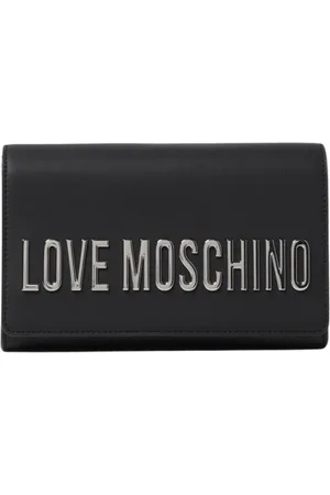 Moschino Tassen, Dames, Zwart, ONE Size, Leer, Zwarte Mini Tas Portemonnee Clutch