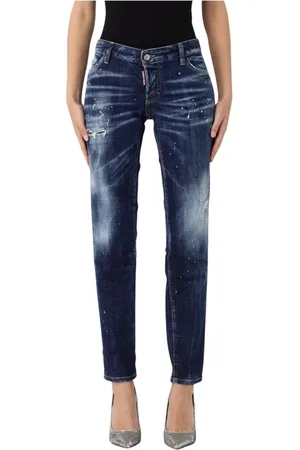 Dsquared2 Jeans, Dames, Blauw, XS, Blauwe Distressed Skinny Jeans
