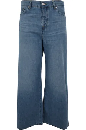 7 for all Mankind Jeans, Dames, Blauw, W27, Denim, Wijde Jeans - Denim