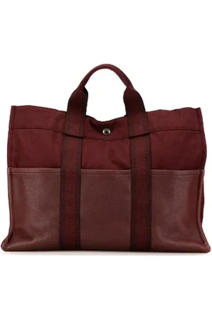 Hermès Pre-owned, Dames, Rood, ONE Size, Leer, Tweedehands Canvas handtassen
