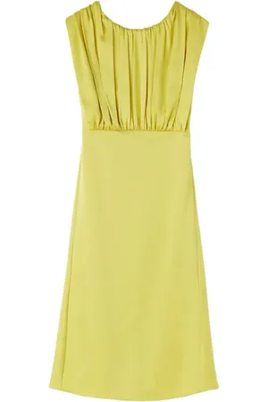 Jil Sander Kleedjes, Dames, Geel, S, Satijn, Stijlvolle Jurk
