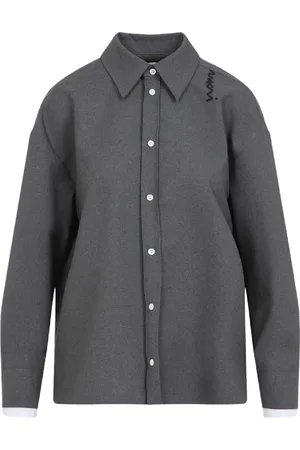 Marni Blouses & Shirts, Dames, Grijs, XS, Wol, Luxe wollen shirt voor vrouwen