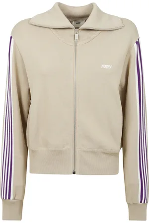 Autry Truien, Dames, , M, Sweatshirt met rits, geribbelde zoom en manchetten