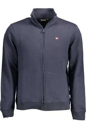 Napapijri Sweatshirts & Hoodies, Heren, Blauw, 2Xl, Blauwe Sweatshirt met Lange Mouwen en Rits
