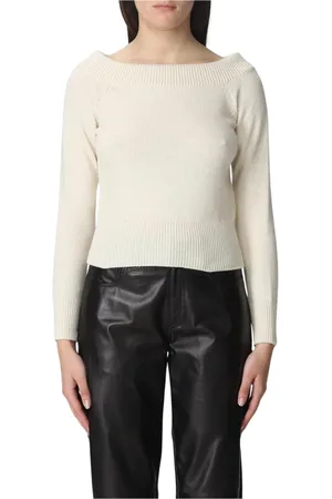 Alexander McQueen Truien, Dames, Wit, M, Wol, Witte Wol Mohair Boothals Trui